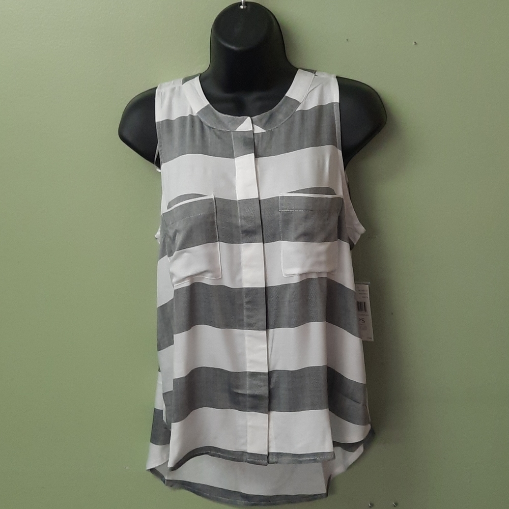 Grey and white blouse